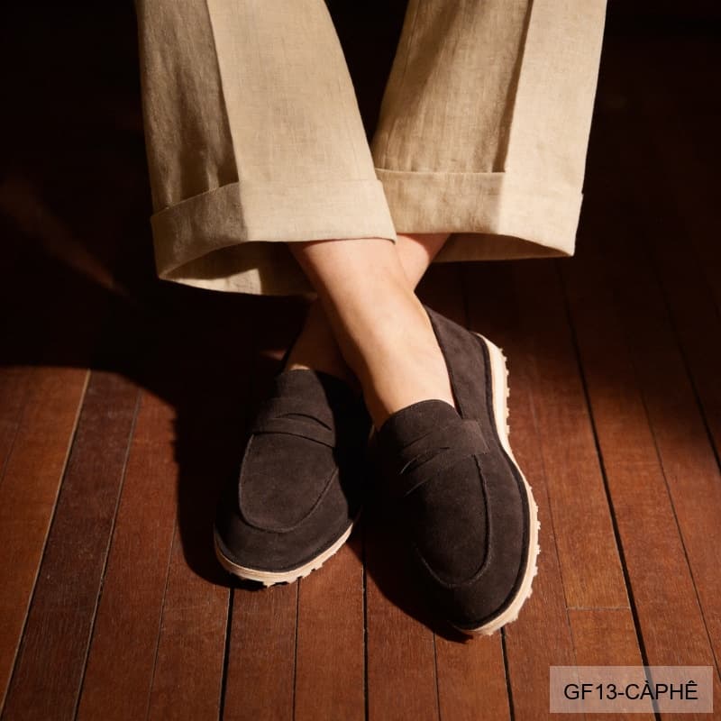 GF13 - Giày lười nam đế mềm kiểu Moccasin mùa hè - Da nubuck thoáng khí - ảnh 6