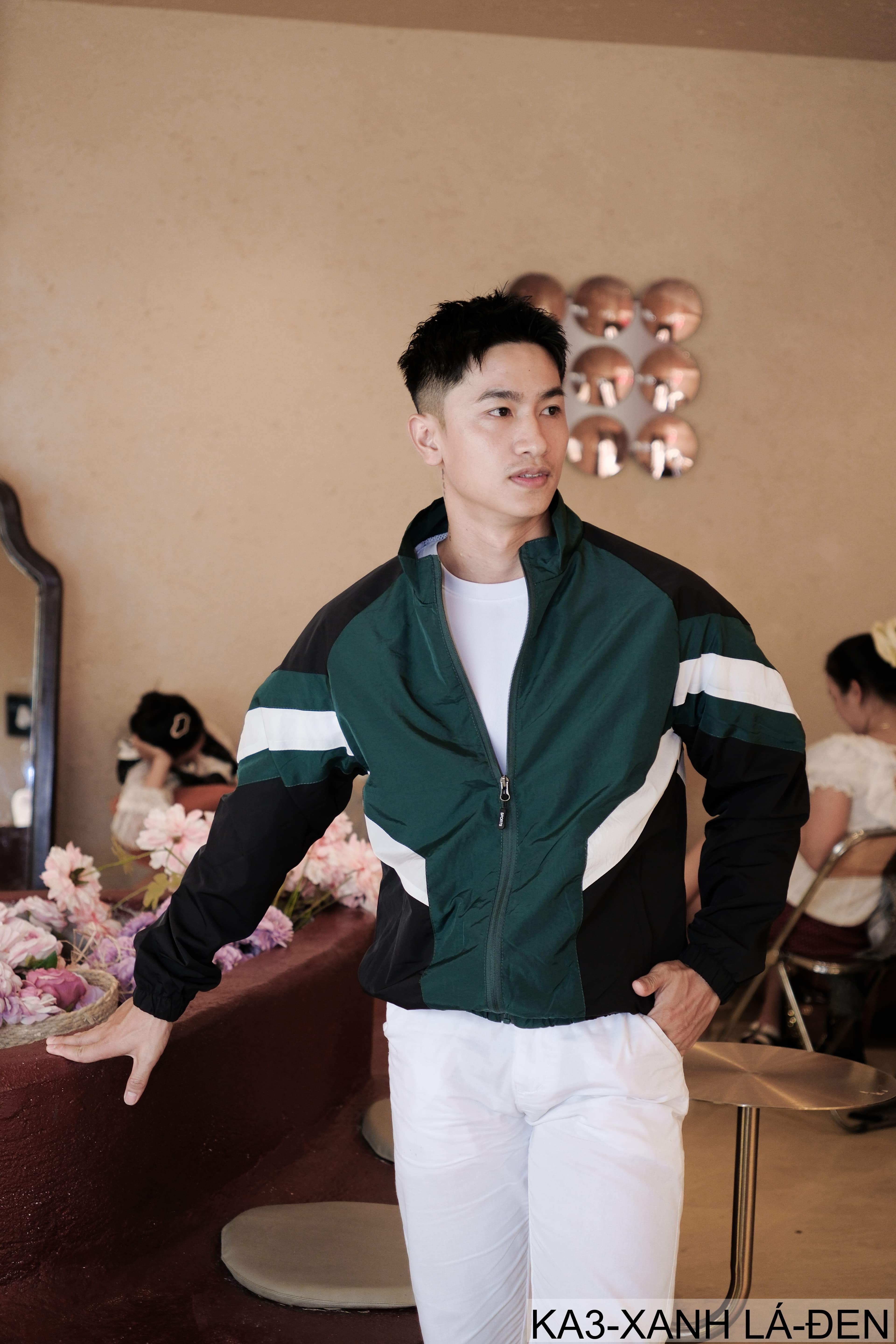 KA3 - Áo khoác nam dáng rộng phối màu cổ đứng phong cách thể thao thoáng khí mùa xuân thu - ảnh 7