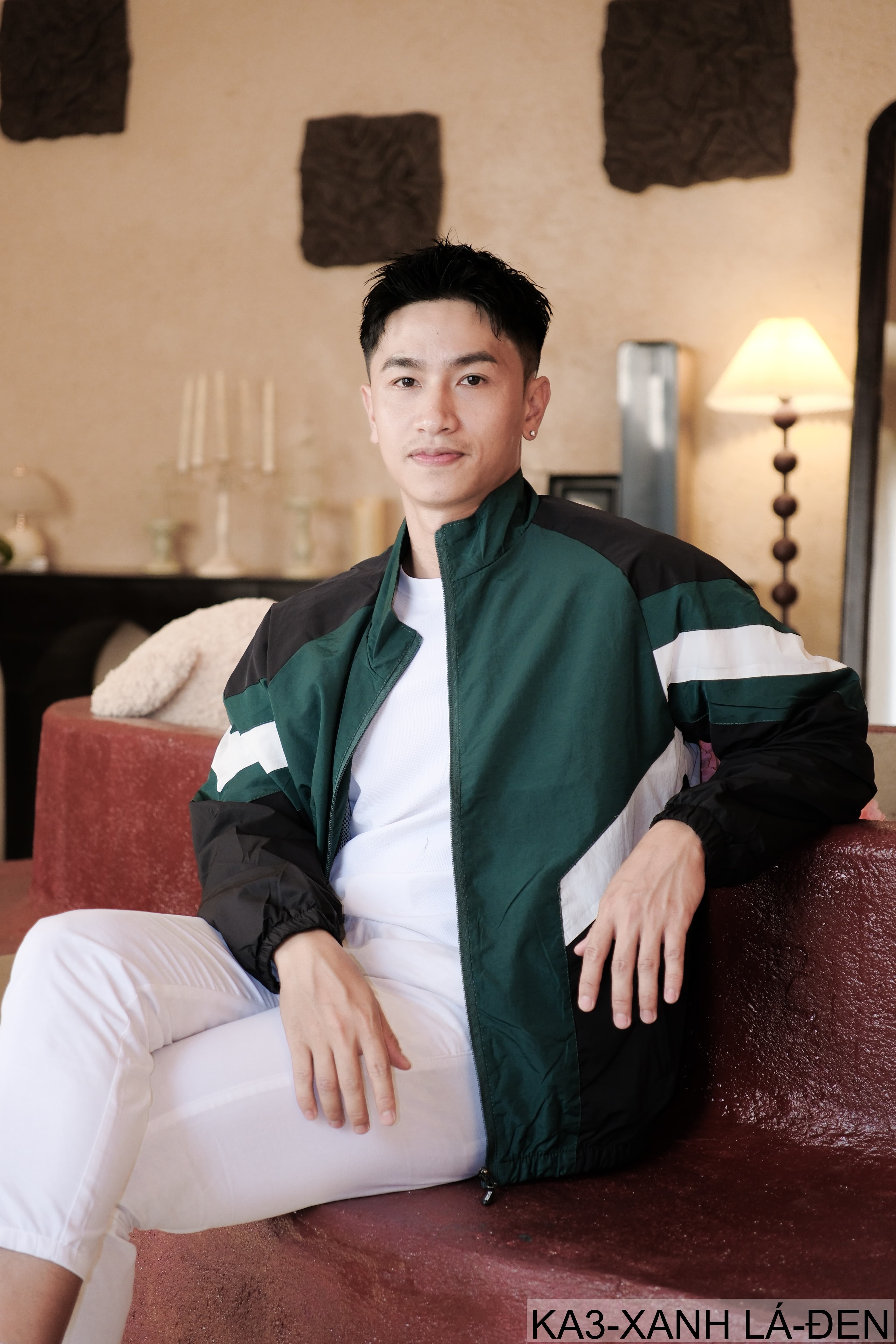 KA3 - Áo khoác nam dáng rộng phối màu cổ đứng phong cách thể thao thoáng khí mùa xuân thu - ảnh 4