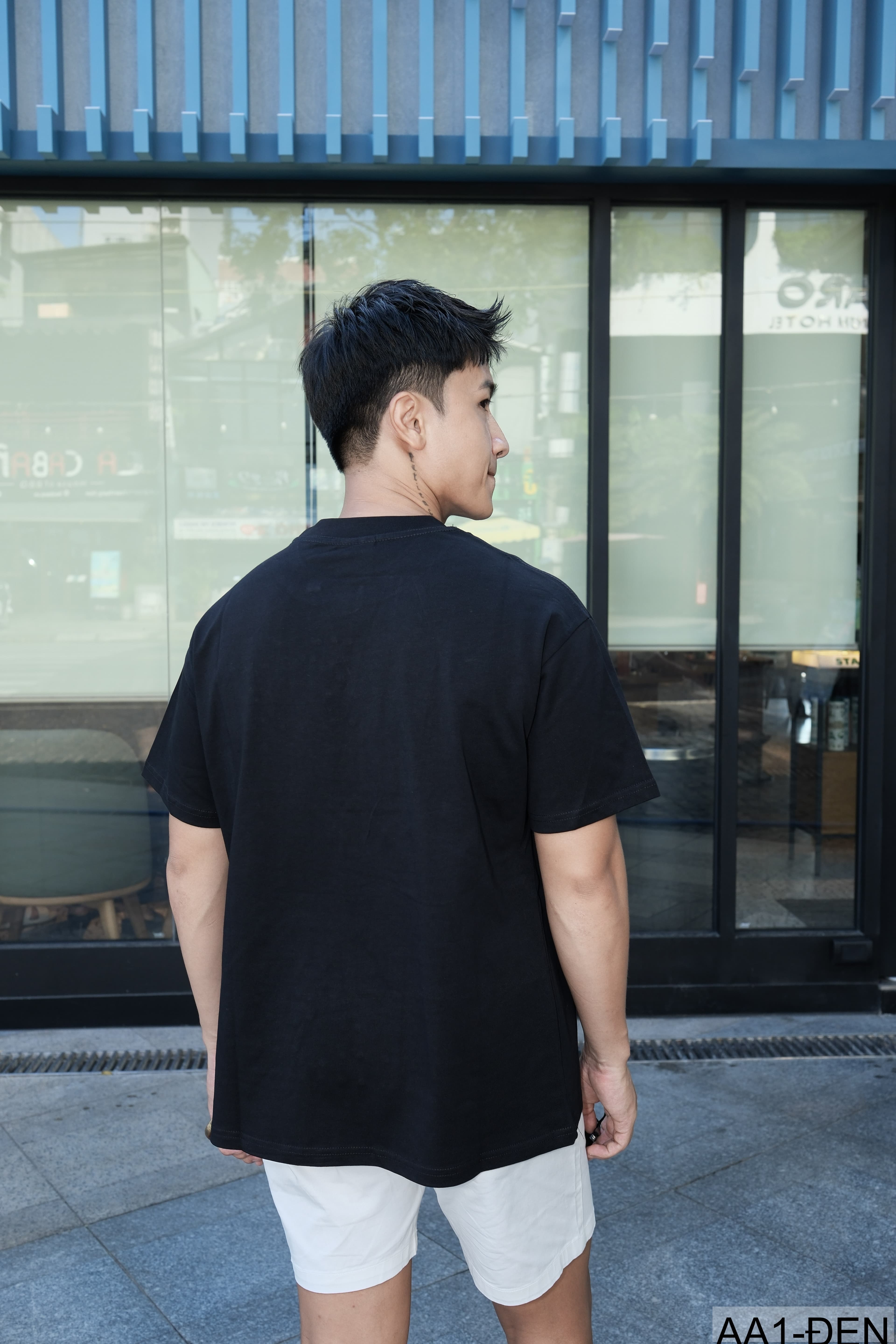 AA1 - Áo thun nam cổ tròn in chữ retro phong cách streetwear, cotton , dáng vừa vặn, 4 màu thời thượng - ảnh 5