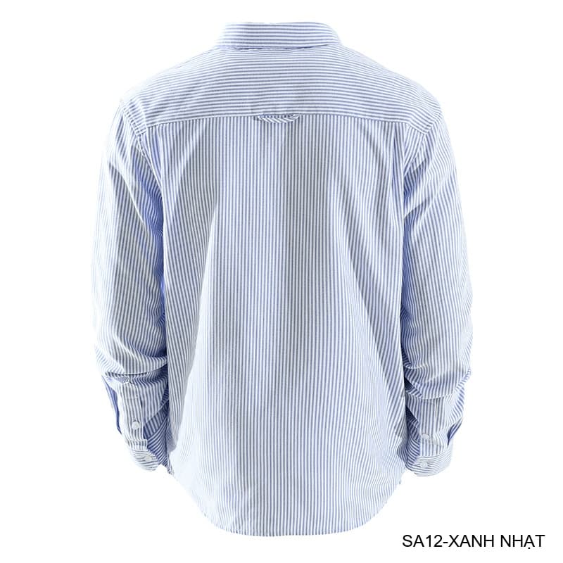 SA12 - Áo sơ mi nam dài tay sọc ngang phong cách Nhật Bản, chất cotton mềm mại, dáng rộng thoải mái - ảnh 7