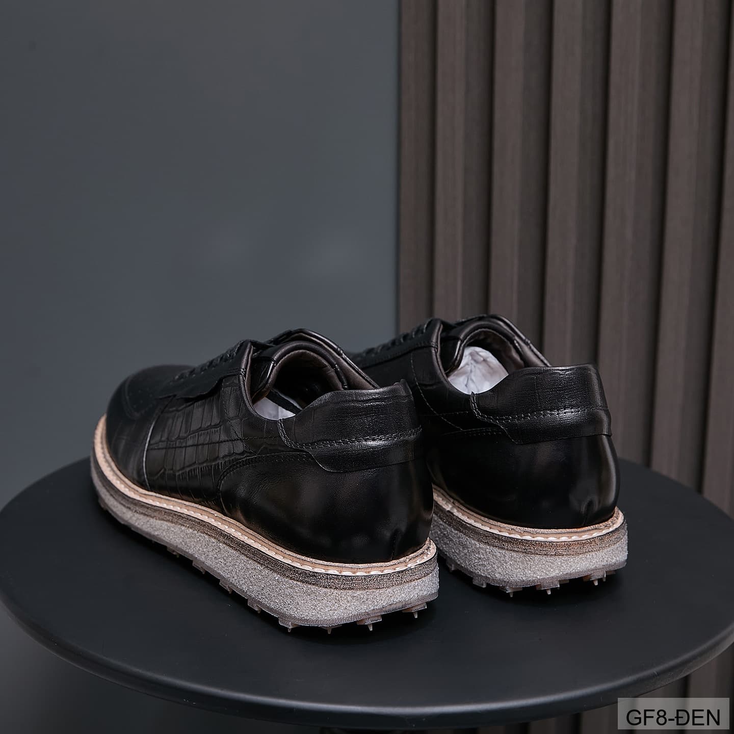 GF8 - Giày thể thao nam cổ thấp da bò họa tiết cá sấu đế Goodyear phong cách casual - ảnh 9