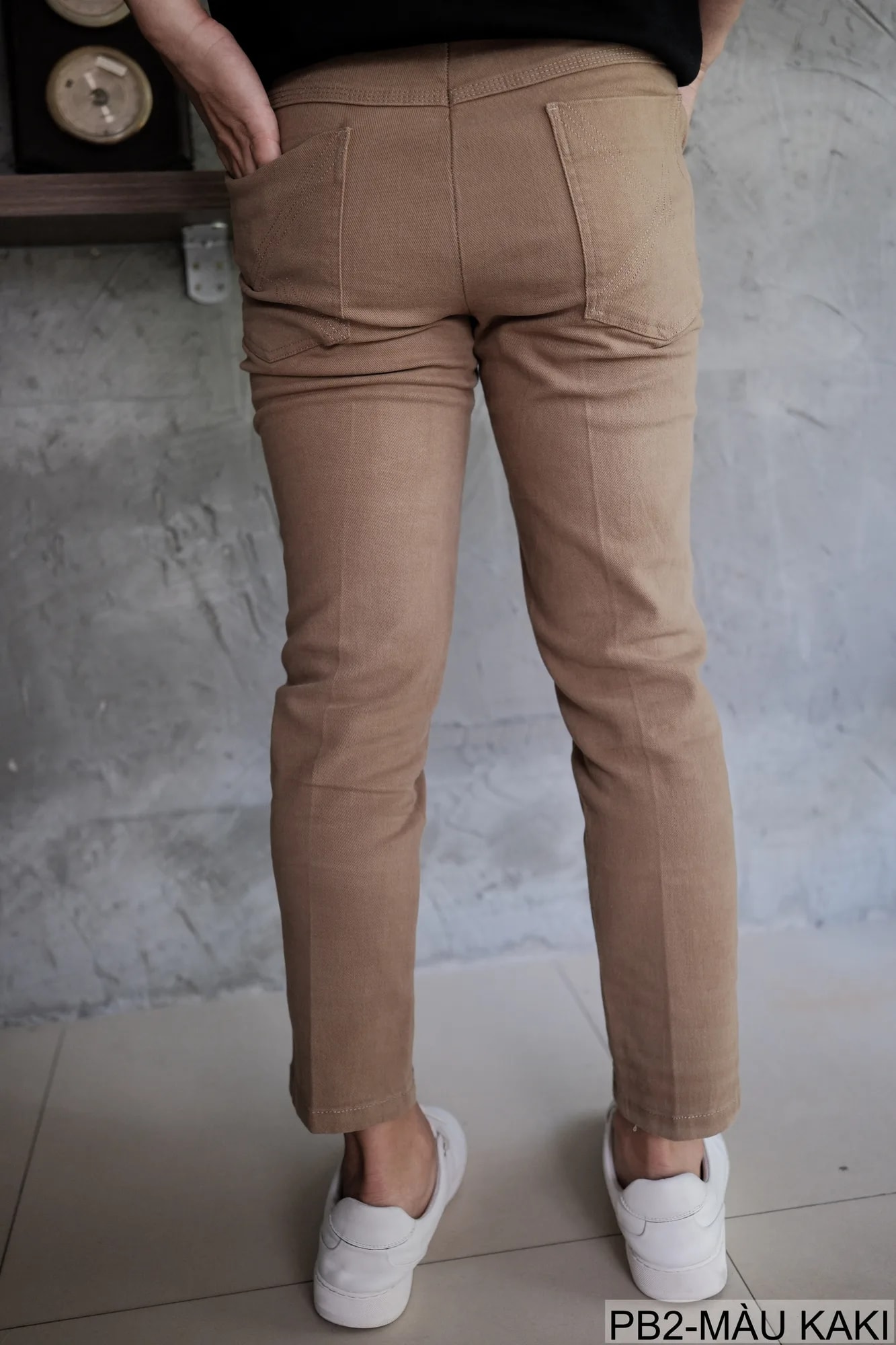 PB2 - Quần Jeans Nam Ống Đứng Cổ Điển, Chất Cotton Co Giãn, Màu Kaki Đen, Phù Hợp Đi Chơi Đi Làm - ảnh 2