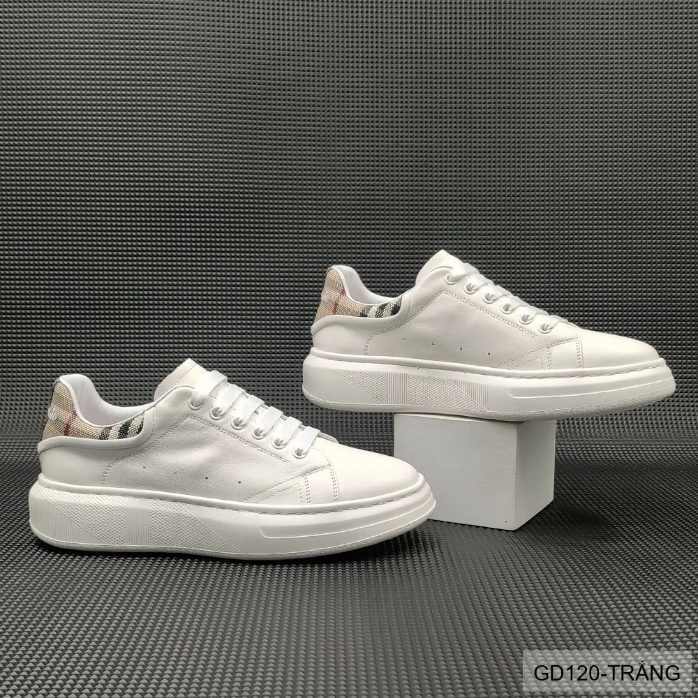 GD120 - Giày thể thao nam da bò trắng đế dày phong cách retro thời trang - ảnh 6