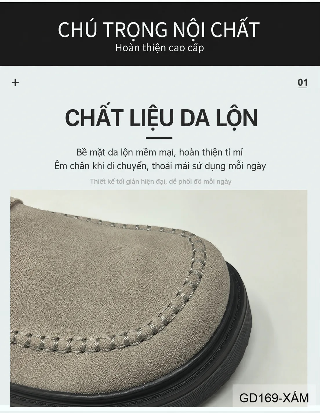 GD169 - Dép lê nam da lộn thời trang, đế cao su êm chân, kiểu dáng châu Âu sang trọng - ảnh 7