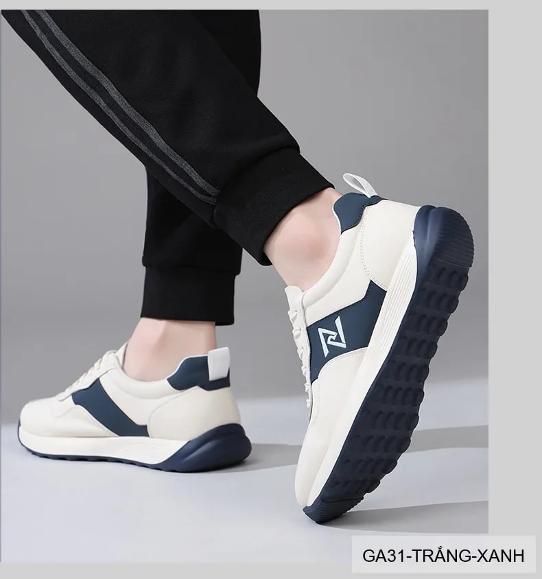 GA31 - Giày da thật nam Lin Sen phối màu khối, đế mềm, phong cách thể thao thường ngày - ảnh 5