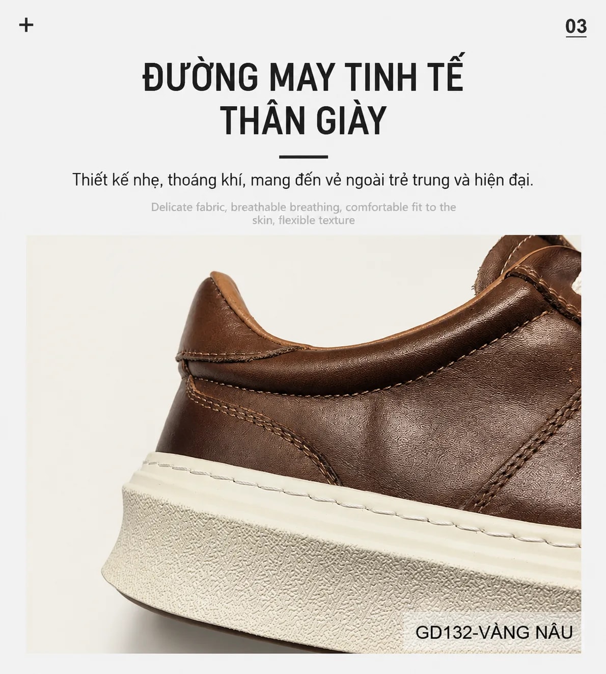GD132 - Giày thể thao nam da thật phong cách Hàn, đế mềm thoáng khí, phối màu thời thượng - ảnh 7