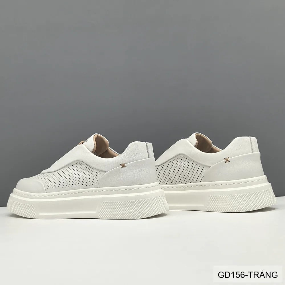 GD156 - Giày thể thao nam trắng da bò đế dày thời trang, thoáng khí, tăng chiều cao nhẹ - ảnh 5