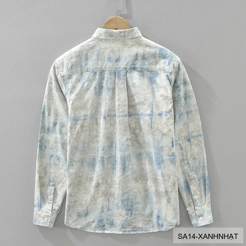 SA14 - Áo sơ mi nam dài tay in họa tiết phong cách Nhật, dáng rộng thoải mái, chất cotton mềm mại - ảnh 2