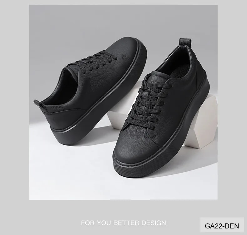 GA22 - Giày da thật nam Lin Sen đế dày, kiểu thể thao casual mũi tròn, màu đen - ảnh 7