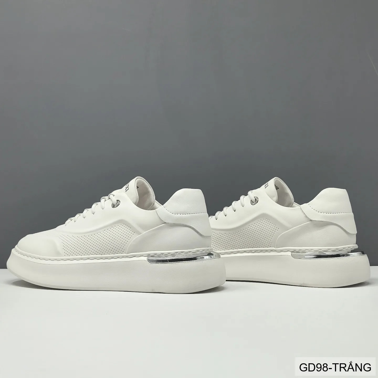 GD98 - Giày thể thao nam trắng da bò cao cấp, thiết kế retro tăng chiều cao, thoáng khí, phong cách casual - ảnh 5