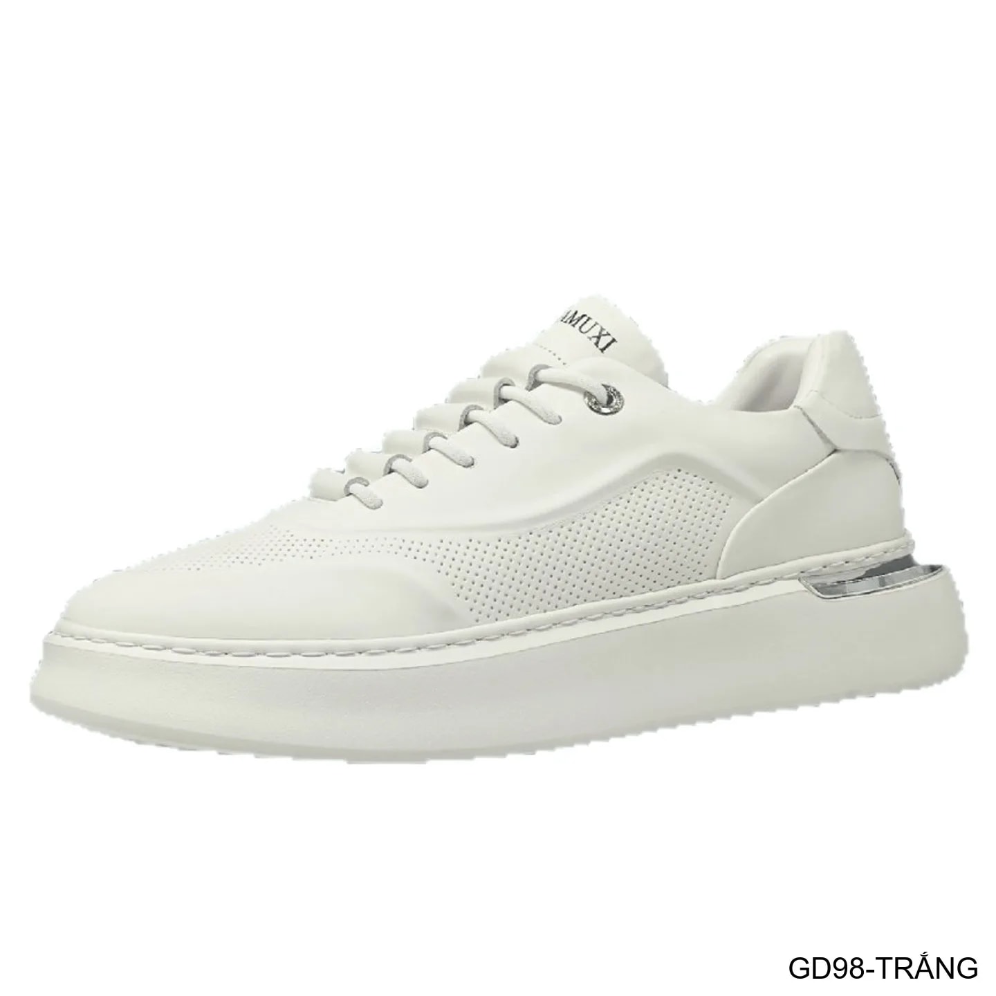 GD98 - Giày thể thao nam trắng da bò cao cấp, thiết kế retro tăng chiều cao, thoáng khí, phong cách casual - ảnh 8
