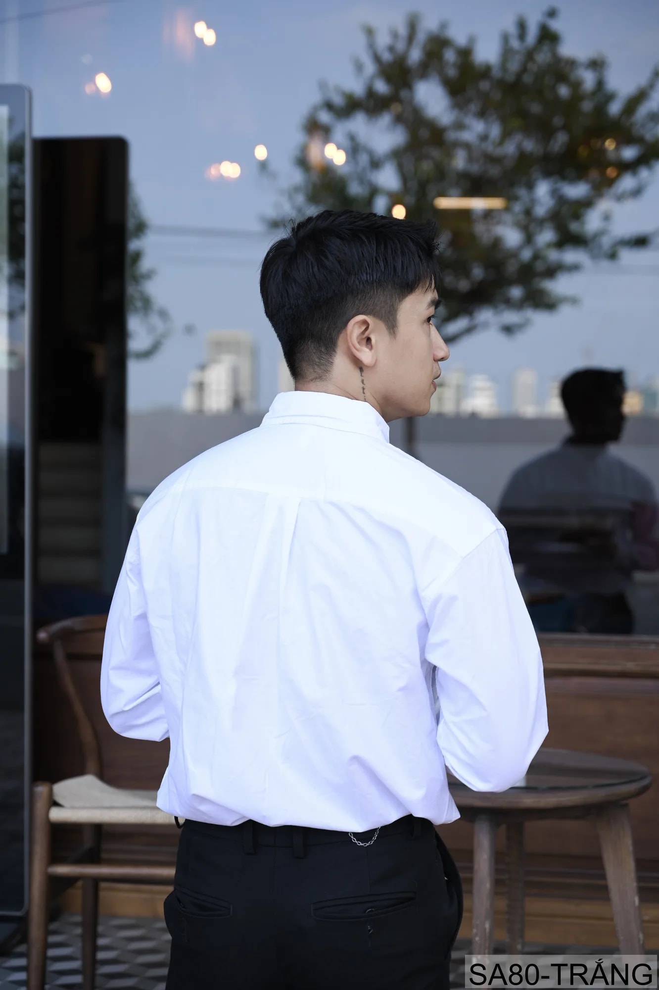 SA80 - Áo sơ mi nam tay dài phong cách Nhật Bản, chất cotton mềm mại, cổ bẻ, thiết kế sọc ngang thời trang - ảnh 5