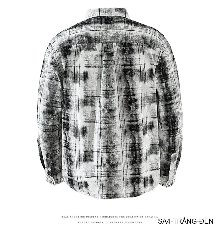 SA4 - Áo sơ mi nam dài tay phong cách Nhật, họa tiết , chất cotton mềm mại, dáng rộng thoải mái - ảnh 7