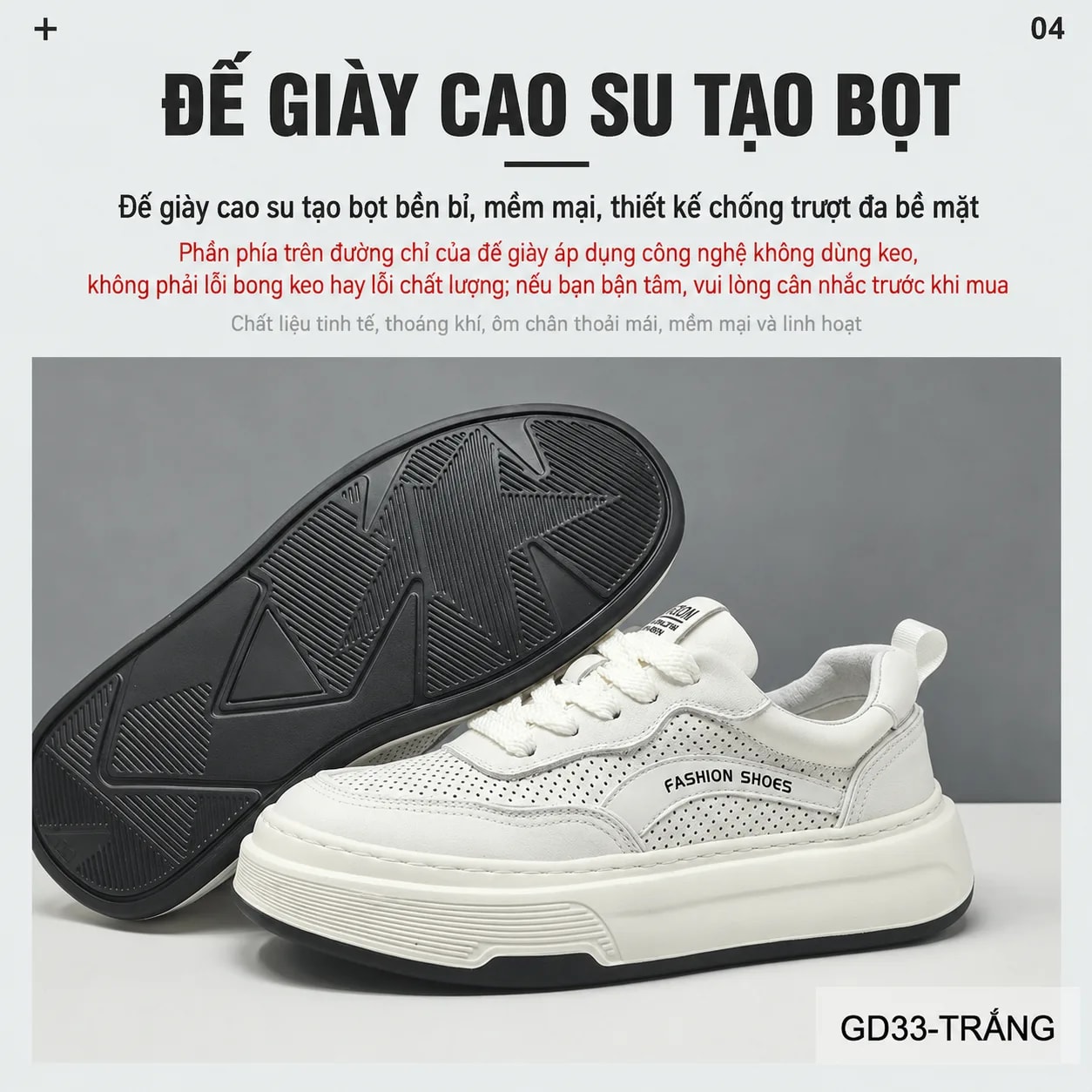 GD33 - Giày da thật nam phong cách châu Âu, đế dày tăng chiều cao, thoáng khí, phối màu trắng đen - ảnh 8