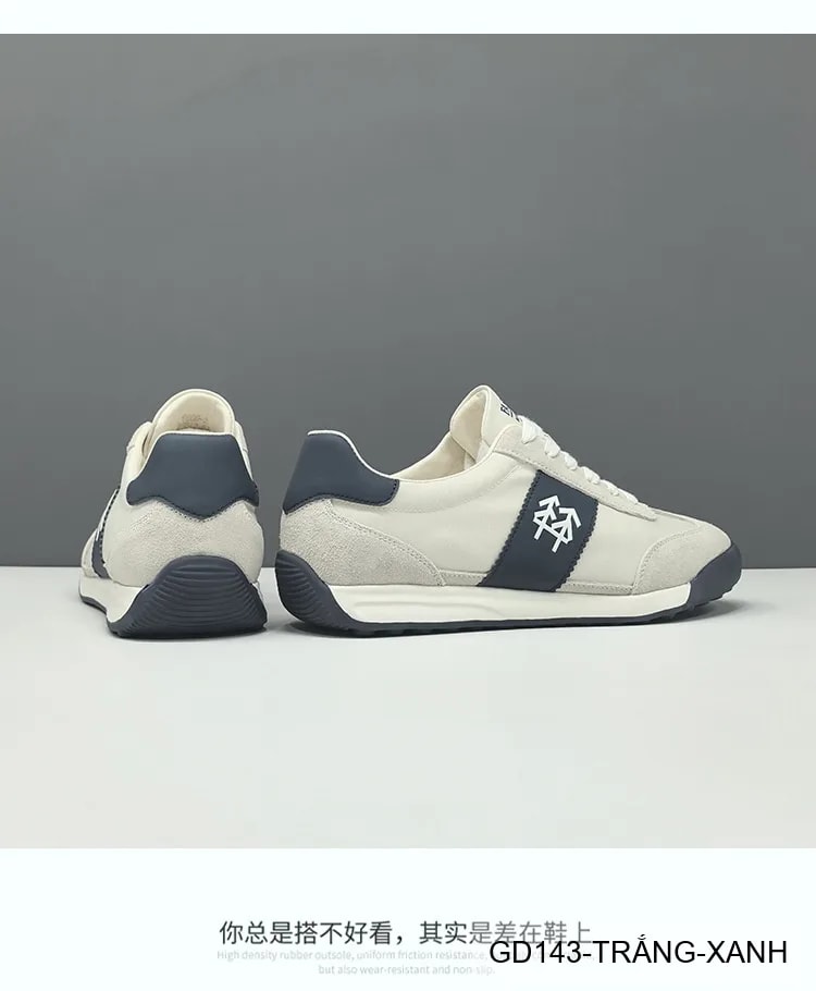 GD143 - Giày thể thao nam da nubuck phối màu khối, phong cách Hàn Quốc, đế TPU êm chân - ảnh 9
