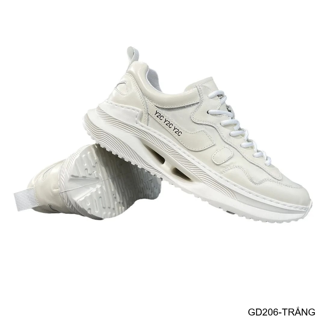 GD206 - Giày nam thể thao đế dày kiểu dad shoes da bò đầu, màu trắng thời thượng - ảnh 7