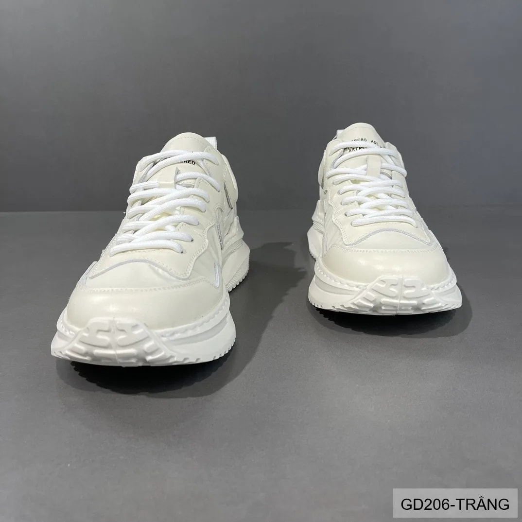 GD206 - Giày nam thể thao đế dày kiểu dad shoes da bò đầu, màu trắng thời thượng - ảnh 4