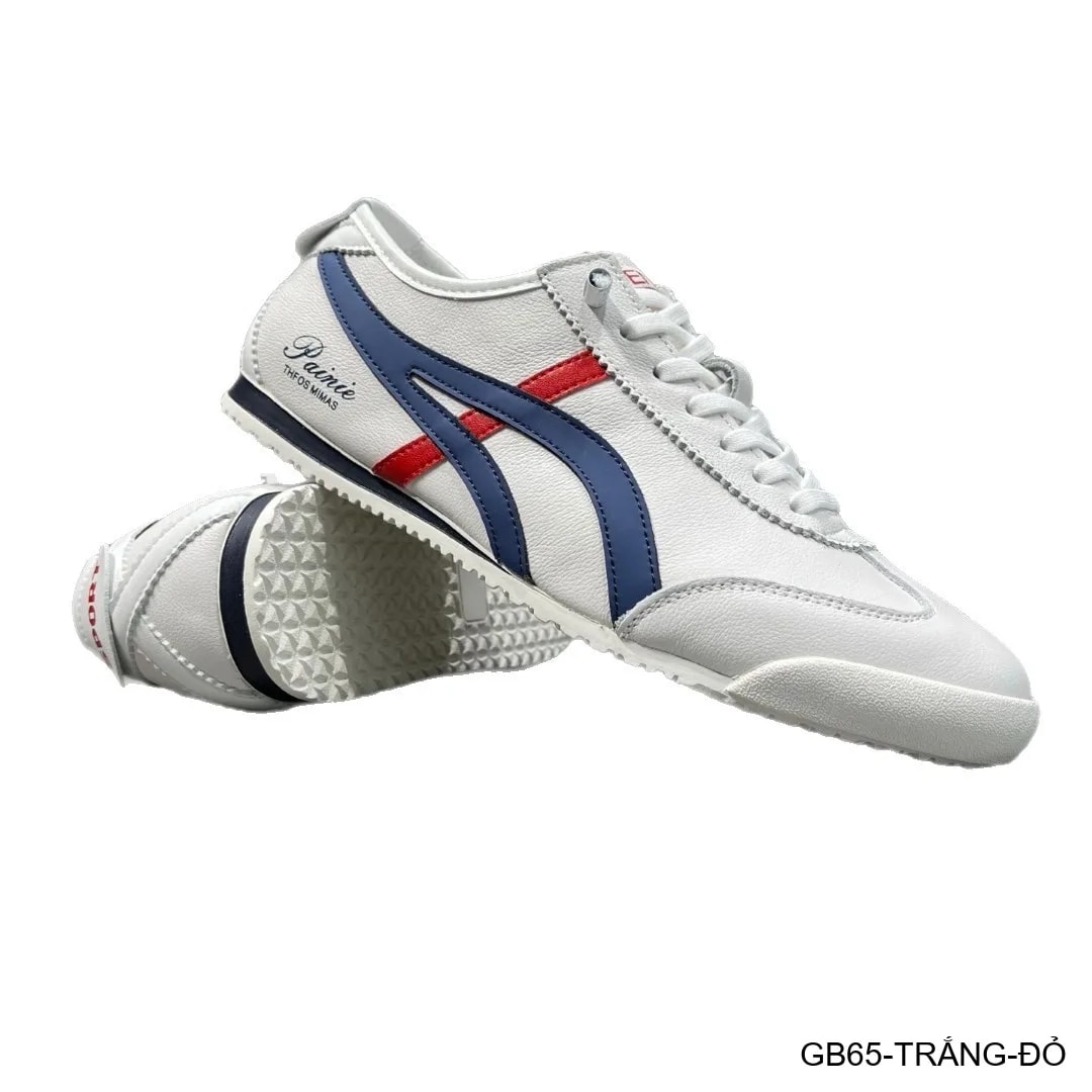 GB65 - Giày nam da bò trắng phối xanh lá đỏ đế mềm phong cách thể thao thanh lịch - ảnh 4