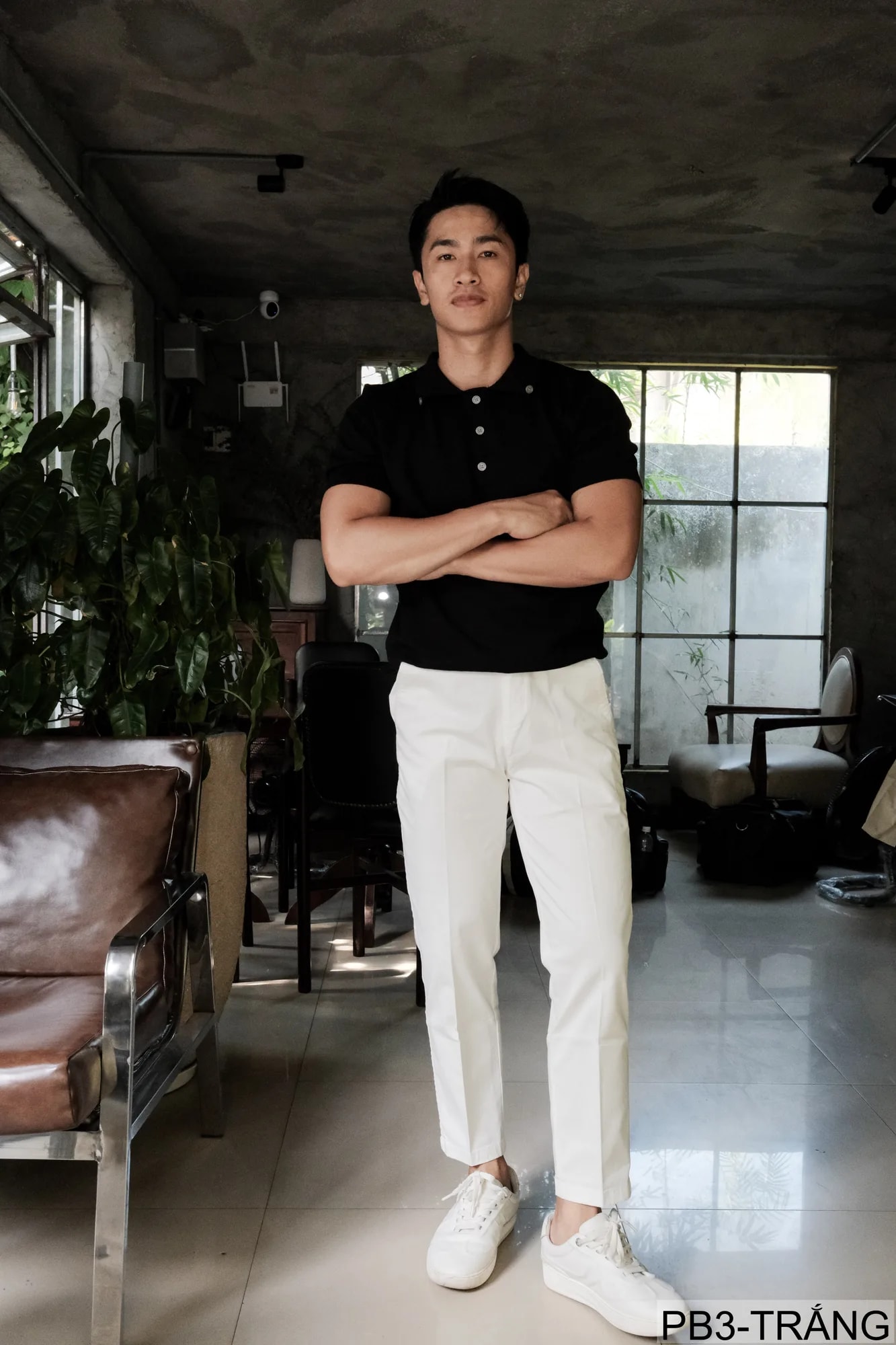 PB3 - Quần ống đứng nam màu trơn, chất cotton co giãn nhẹ, dáng regular fit, phong cách streetwear - ảnh 6