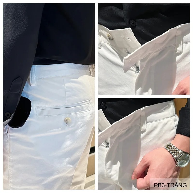 PB3 - Quần ống đứng nam màu trơn, chất cotton co giãn nhẹ, dáng regular fit, phong cách streetwear - ảnh 7