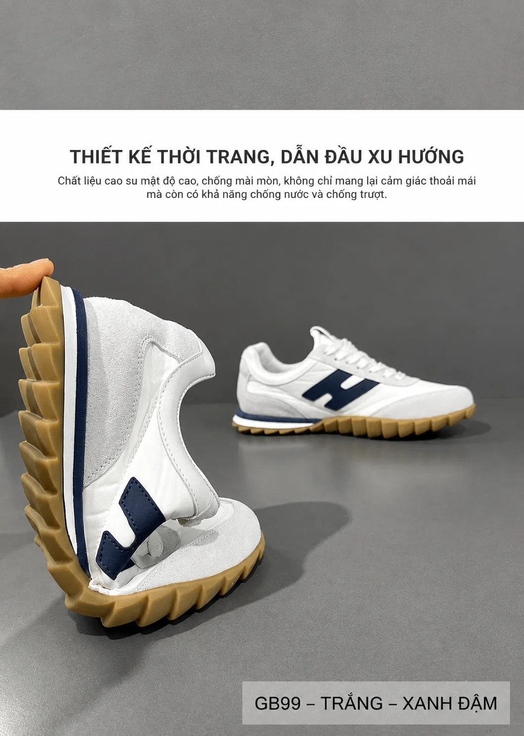 GB99 - Giày thể thao nam cổ điển đế mềm, phối màu thời thượng, dễ phối đồ - ảnh 5