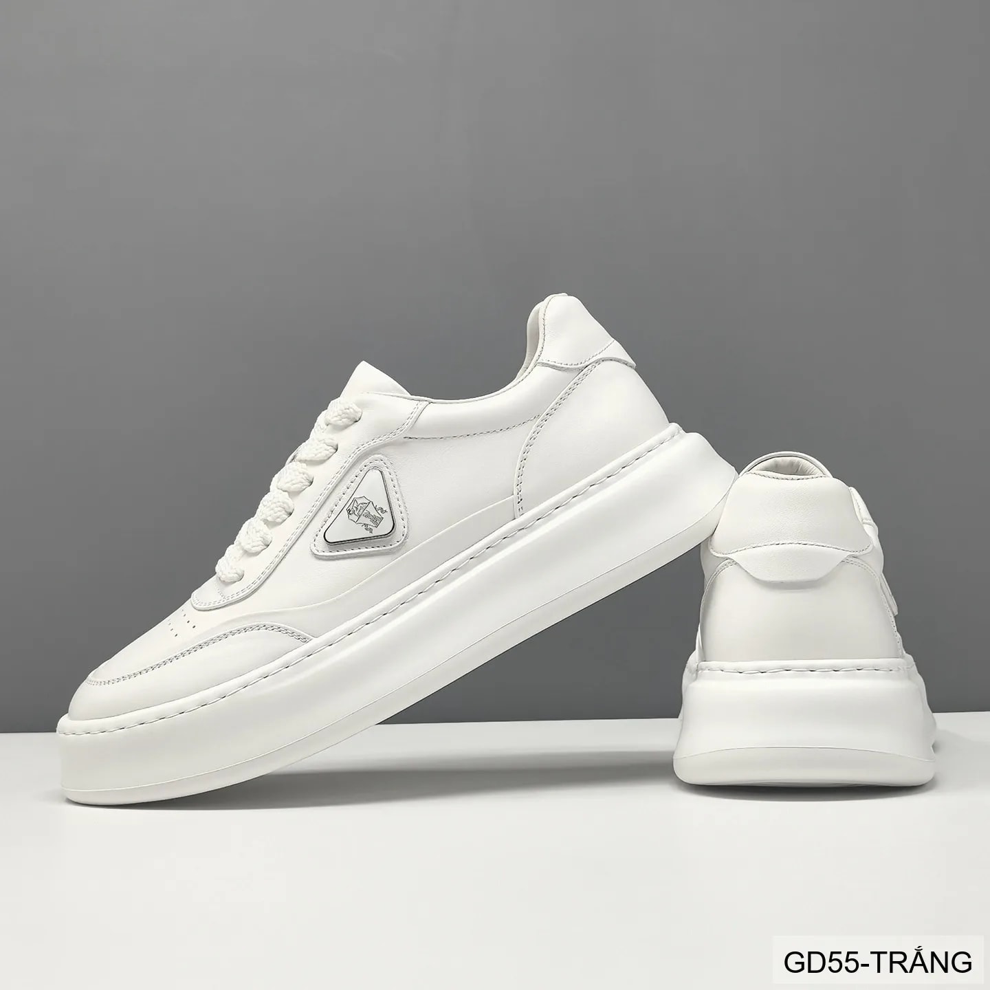 GD55 - Giày thể thao nam da bò thật đế dày trắng thời trang năng động - ảnh 7