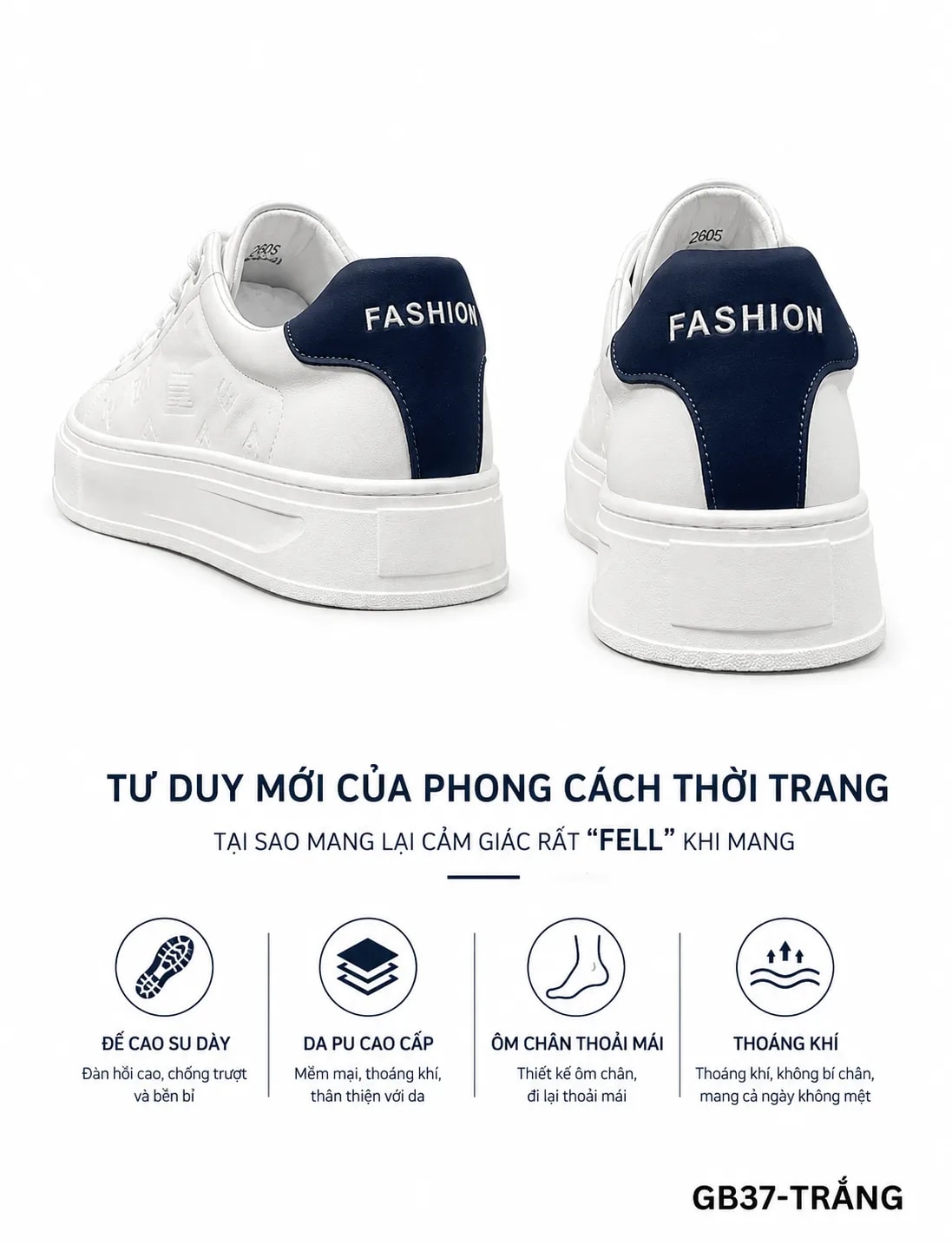 GB37 - Giày thể thao nam da bò cao cấp đế dày thoáng khí kiểu dáng châu Âu - ảnh 7