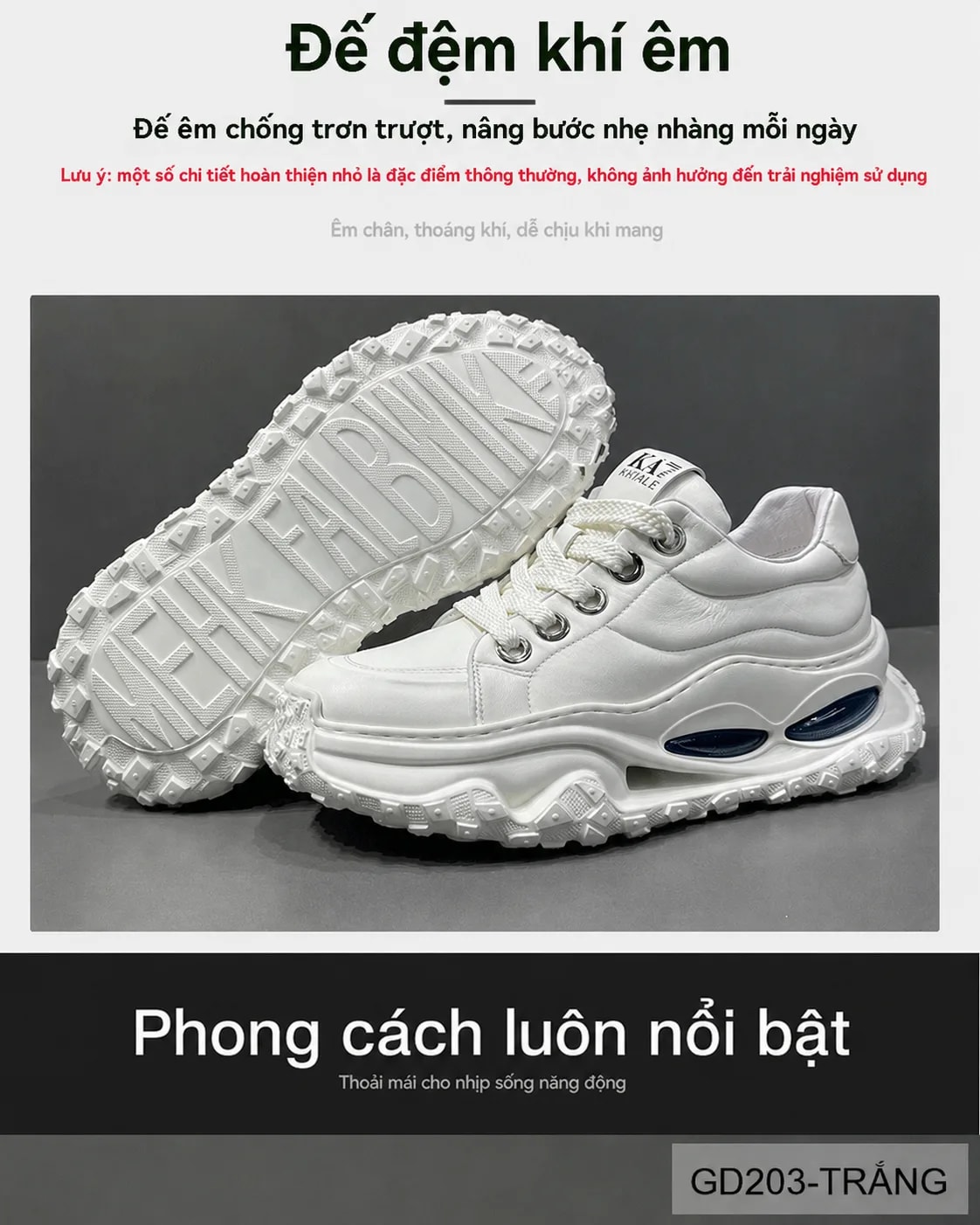 GD203 - Giày nam da bò cao cấp kiểu dad shoes đế dày tăng chiều cao - ảnh 6