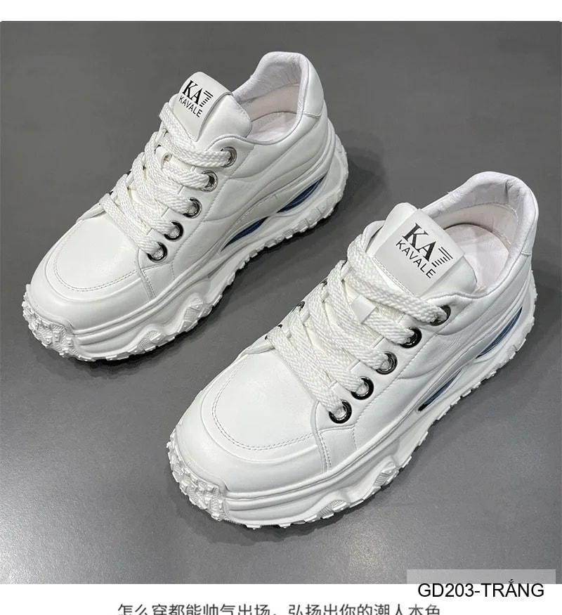 GD203 - Giày nam da bò cao cấp kiểu dad shoes đế dày tăng chiều cao - ảnh 5