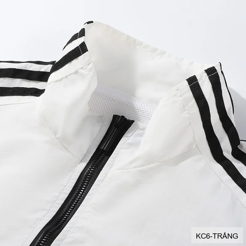 KC6 - Áo khoác nam thể thao cổ đứng tay dài chống mài mòn, thoáng khí, 3 màu trắng xanh lá đen - ảnh 12