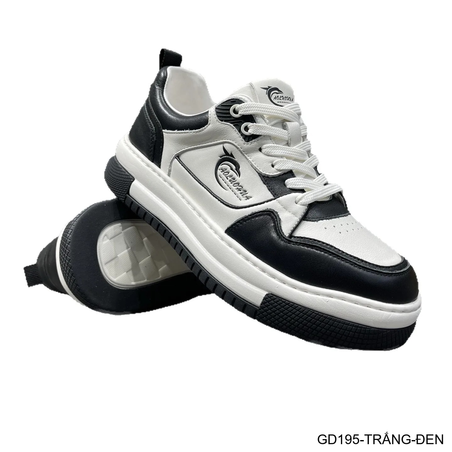 GD195 - Giày nam da bò cao cấp phối màu trắng đen, kiểu dáng thể thao casual thời thượng 2026 - ảnh 5
