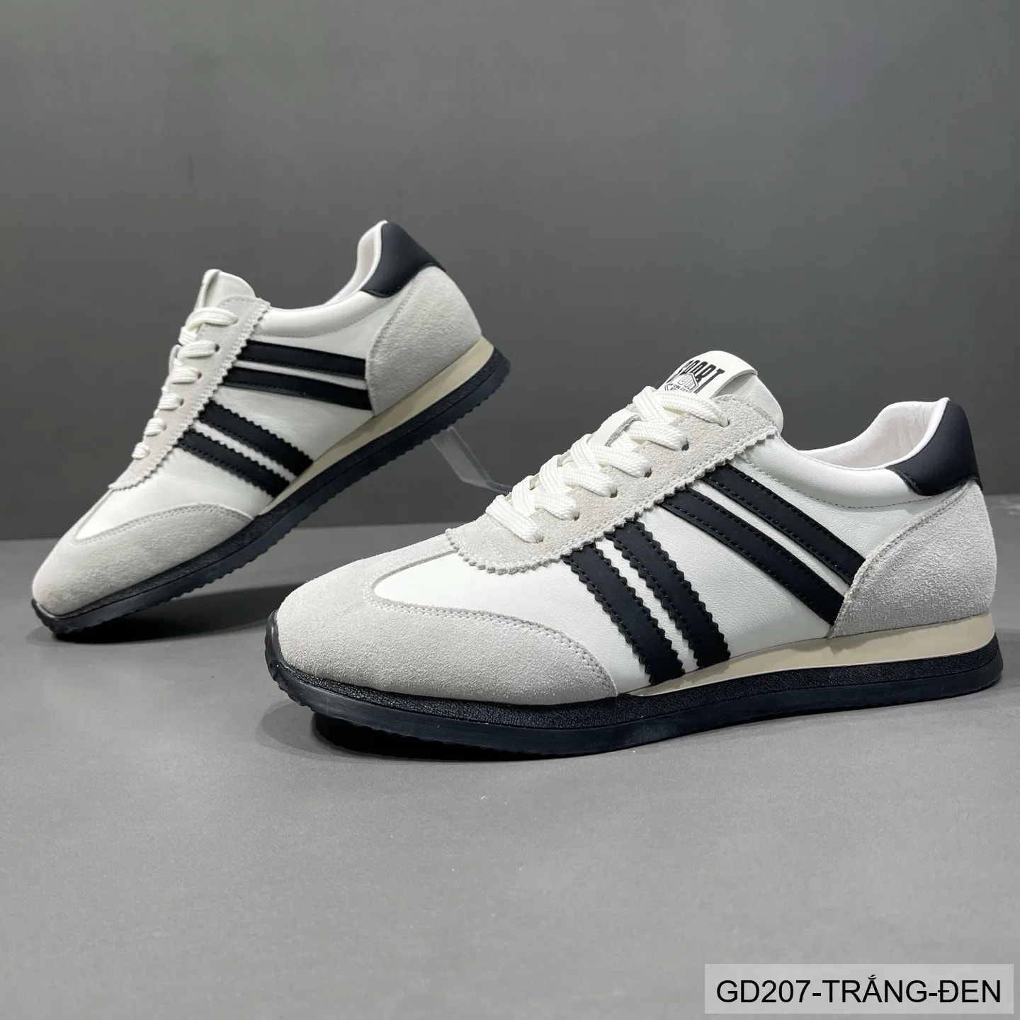 GD207 - Giày thể thao nam cổ thấp kiểu dad shoes, phối 3 sọc, đế bằng, thoáng khí, đa dụng cho hàng ngày - ảnh 3