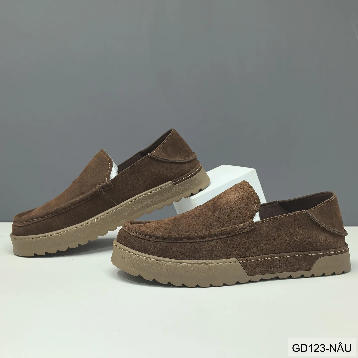 GD123 - Giày lười nam da lộn phong cách châu Âu, êm chân, thời trang casual - ảnh 4