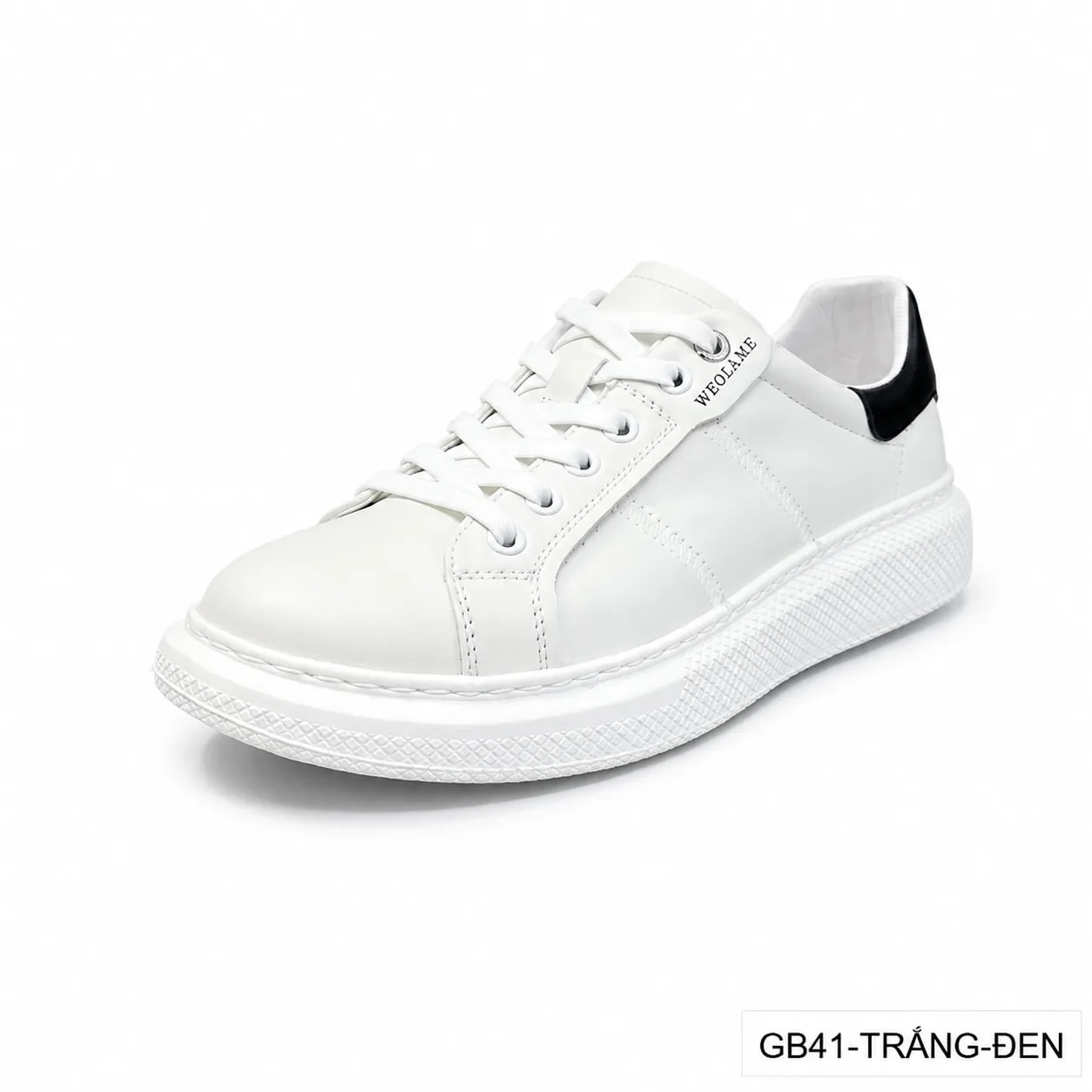 GB41 - Giày thể thao nam đế dày phong cách retro trắng phối đen thời thượng - ảnh 2