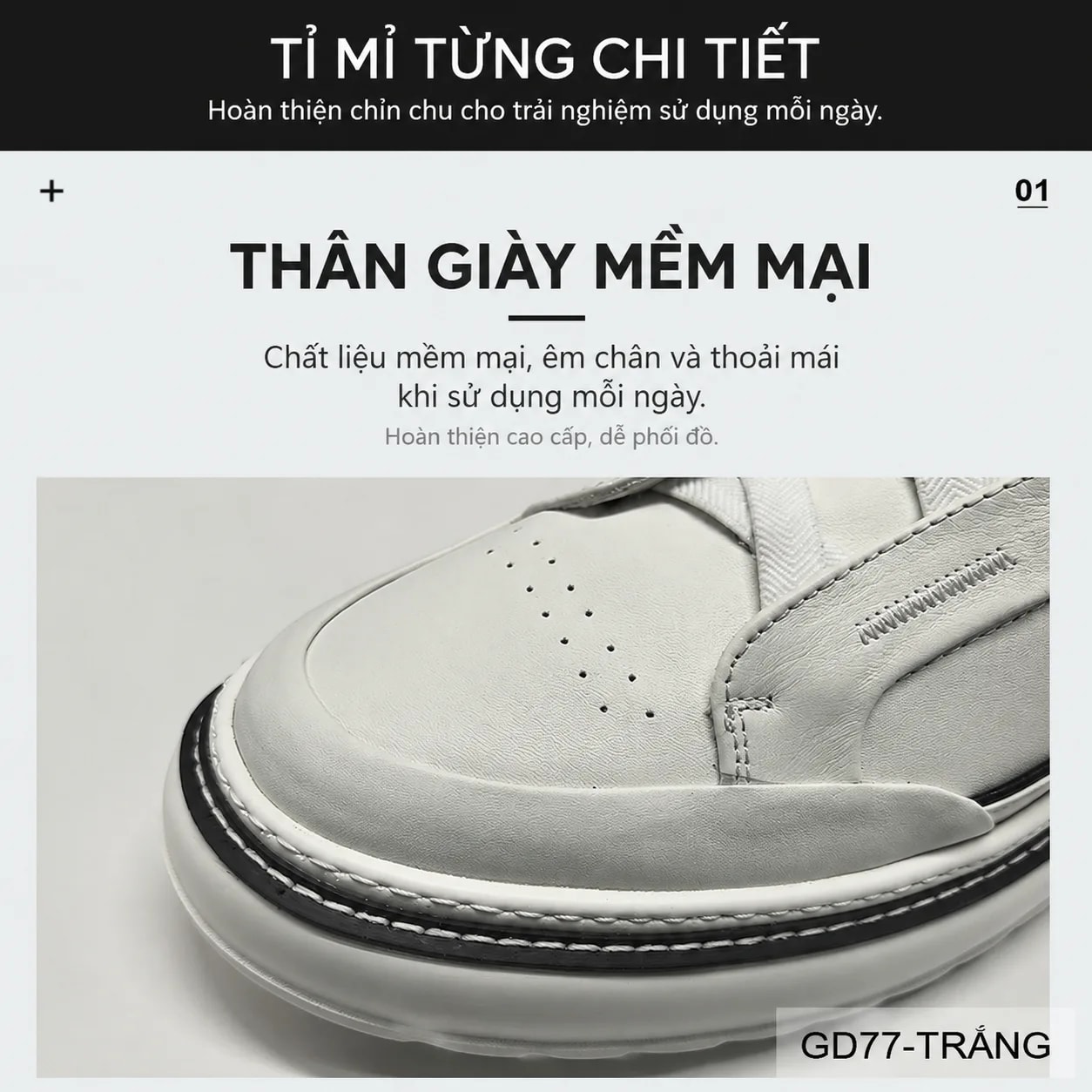 GD77 - Giày thể thao nam đế dày da bò phong cách Châu Âu thời trang - ảnh 7