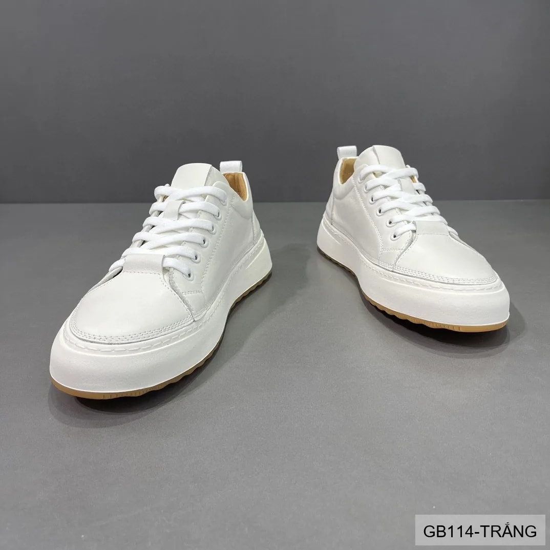 GB114 - Giày thể thao nam da thật đế trắng phong cách thời trang, phối đồ dễ dàng - ảnh 4