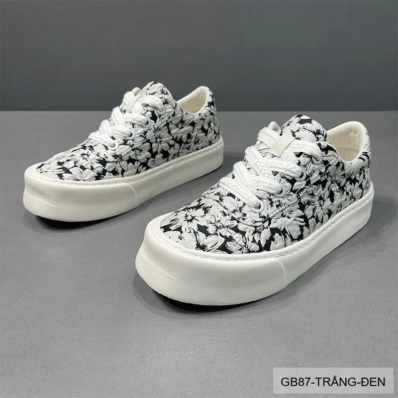 GB87 - Giày vải nam họa tiết hoa, thoáng khí, phong cách streetwear, đế bằng êm chân - ảnh 8