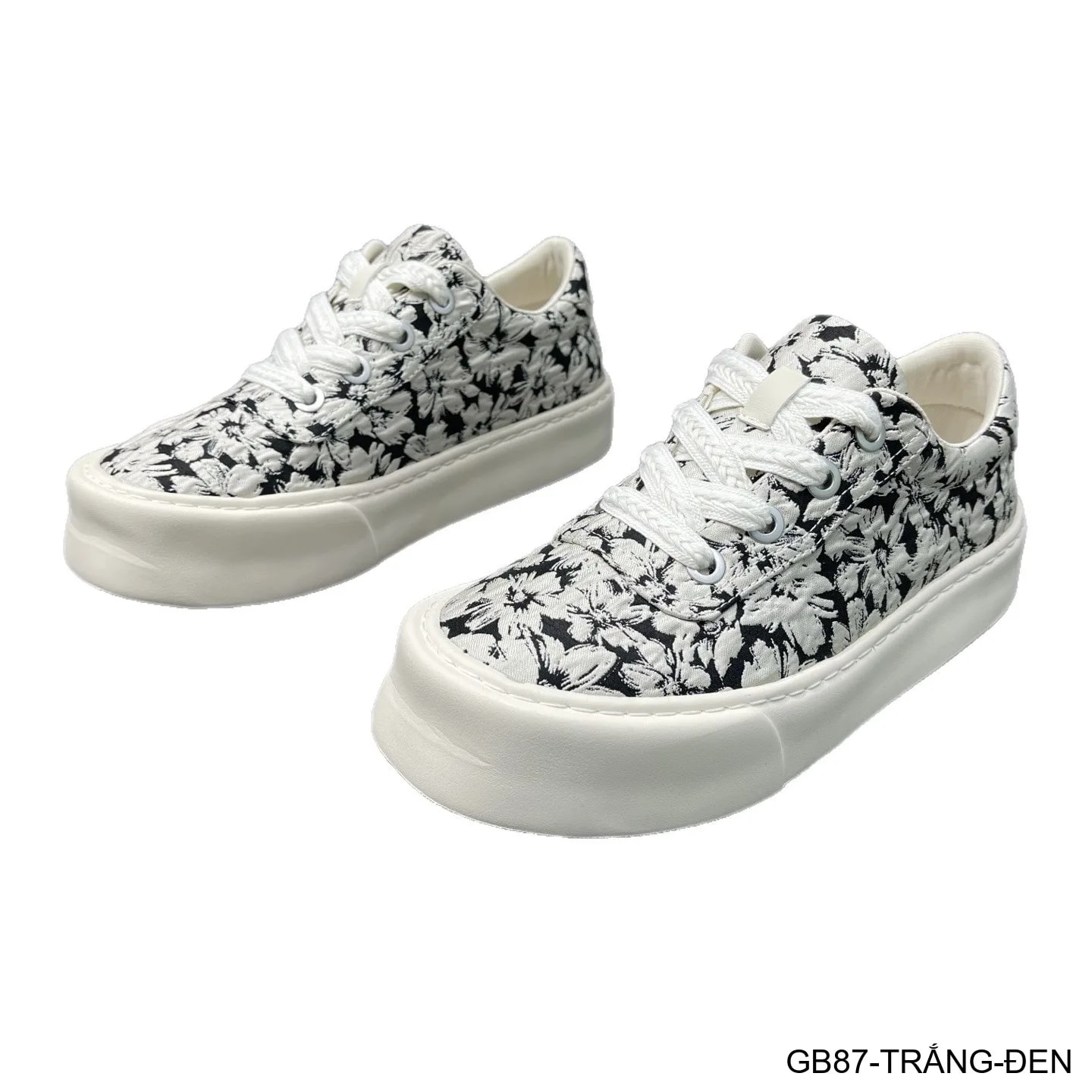 GB87 - Giày vải nam họa tiết hoa, thoáng khí, phong cách streetwear, đế bằng êm chân - ảnh 7