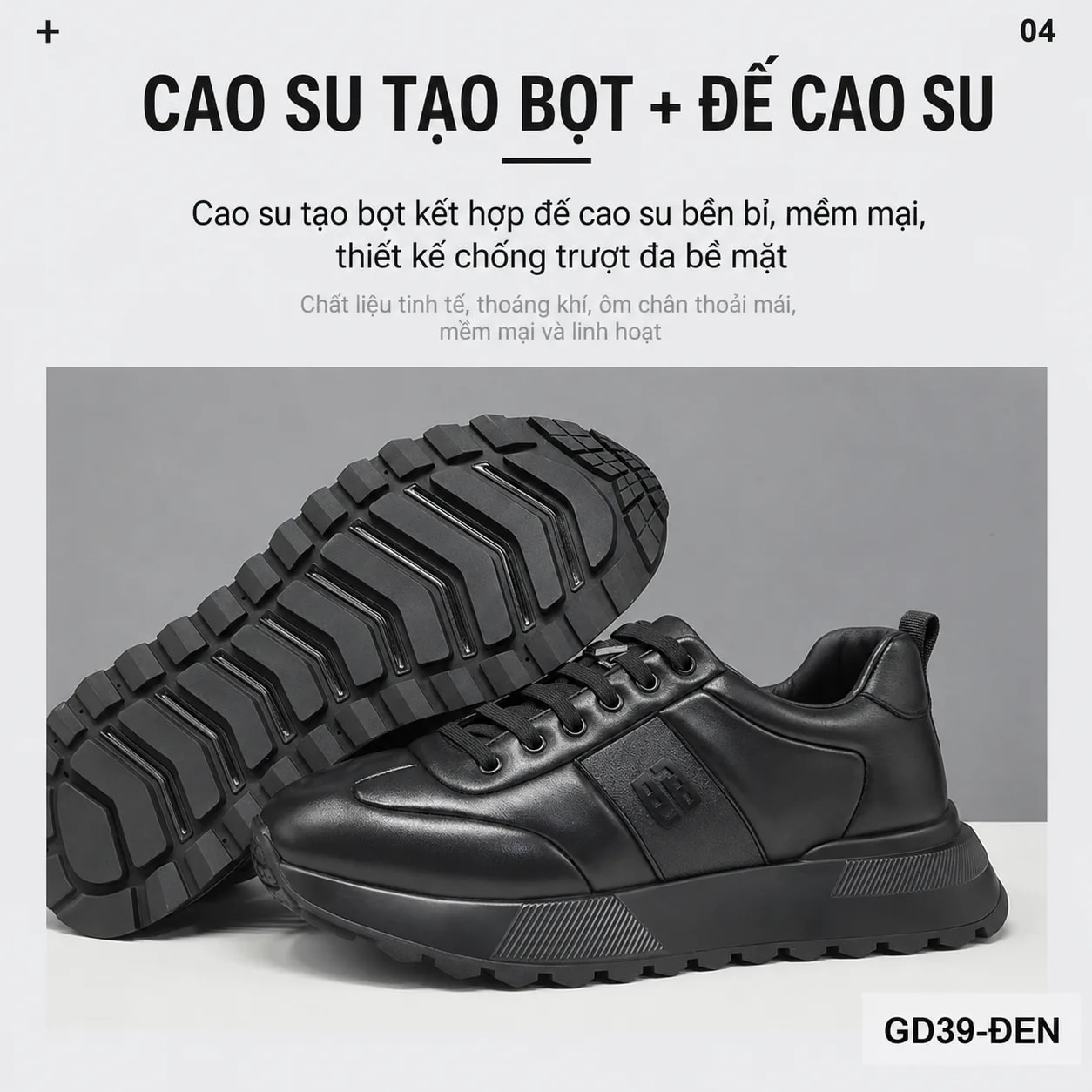 GD39 - Giày nam tăng chiều cao đế dày da bò màu đen phong cách Châu Âu - ảnh 10