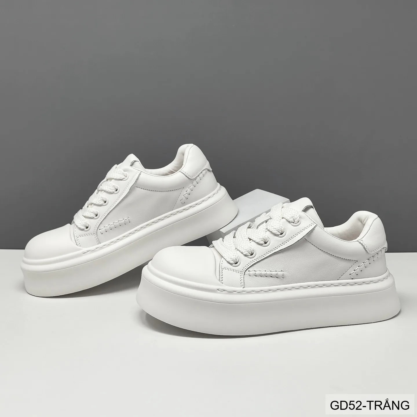 GD52 - Giày thể thao nam đế dày thời trang, da bò thật thoáng khí, phong cách retro - ảnh 4