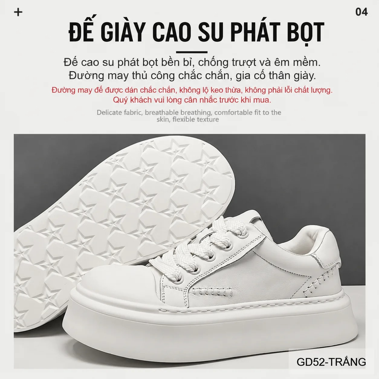 GD52 - Giày thể thao nam đế dày thời trang, da bò thật thoáng khí, phong cách retro - ảnh 8