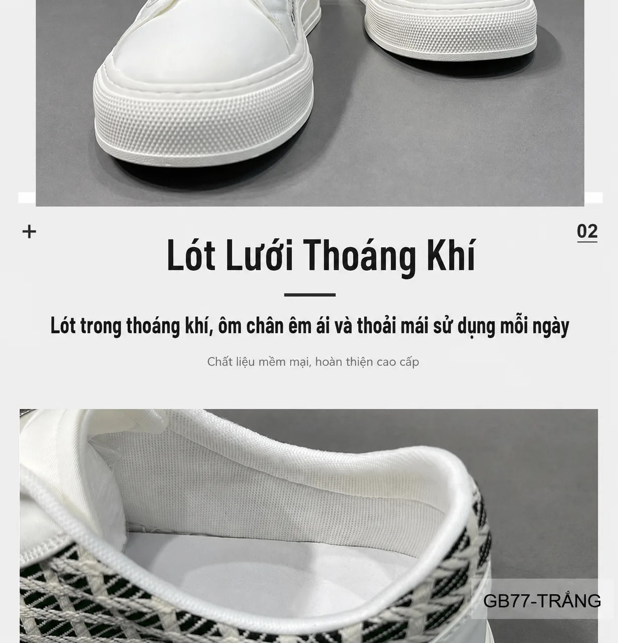 GB77 - Giày vải nam thời trang kiểu châu Âu, thoáng khí, nhẹ, đế cao su chống trơn trượt - ảnh 7