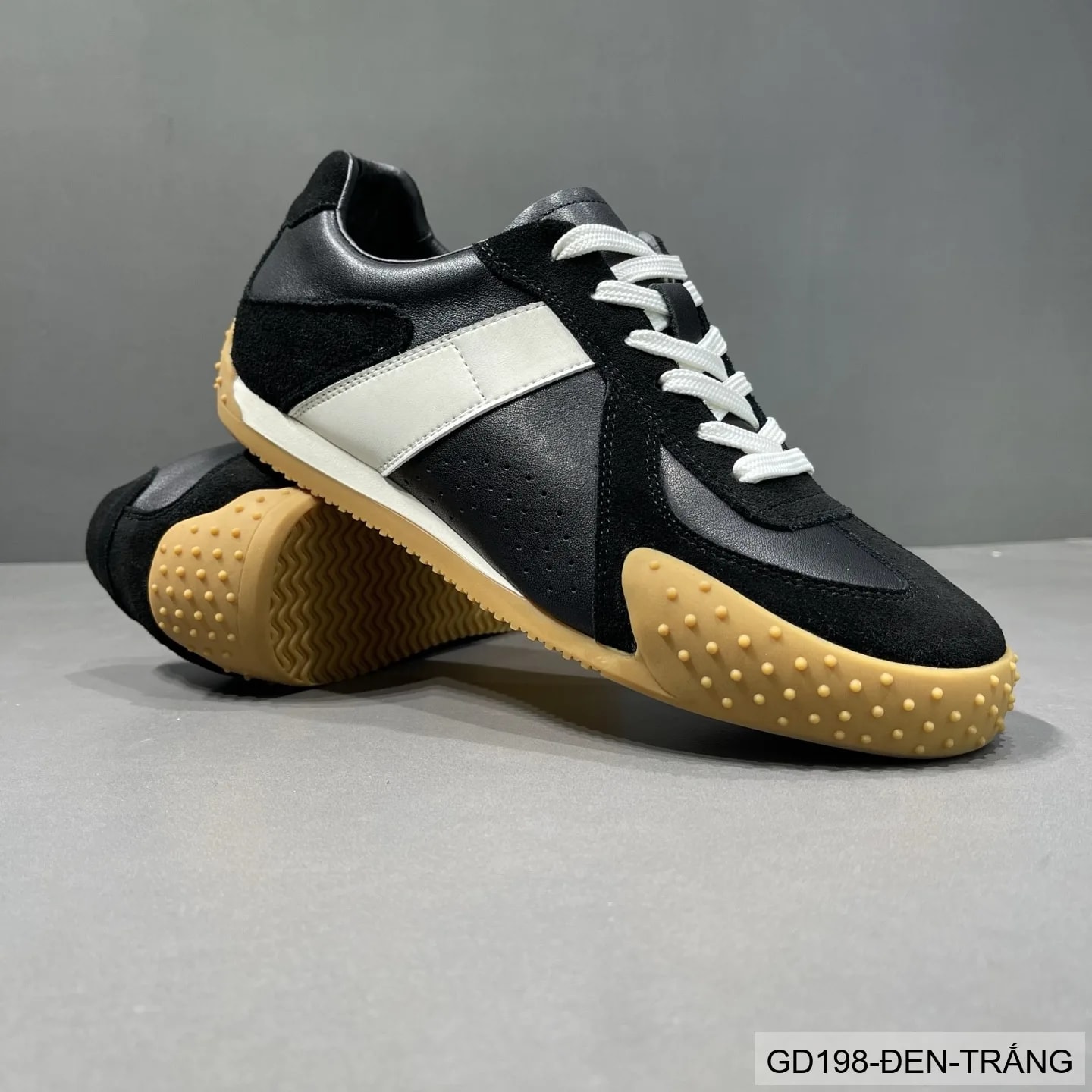 GD198 - Giày thể thao nam casual da bò cao cấp, phối màu thời thượng, đế cao su êm ái - ảnh 3