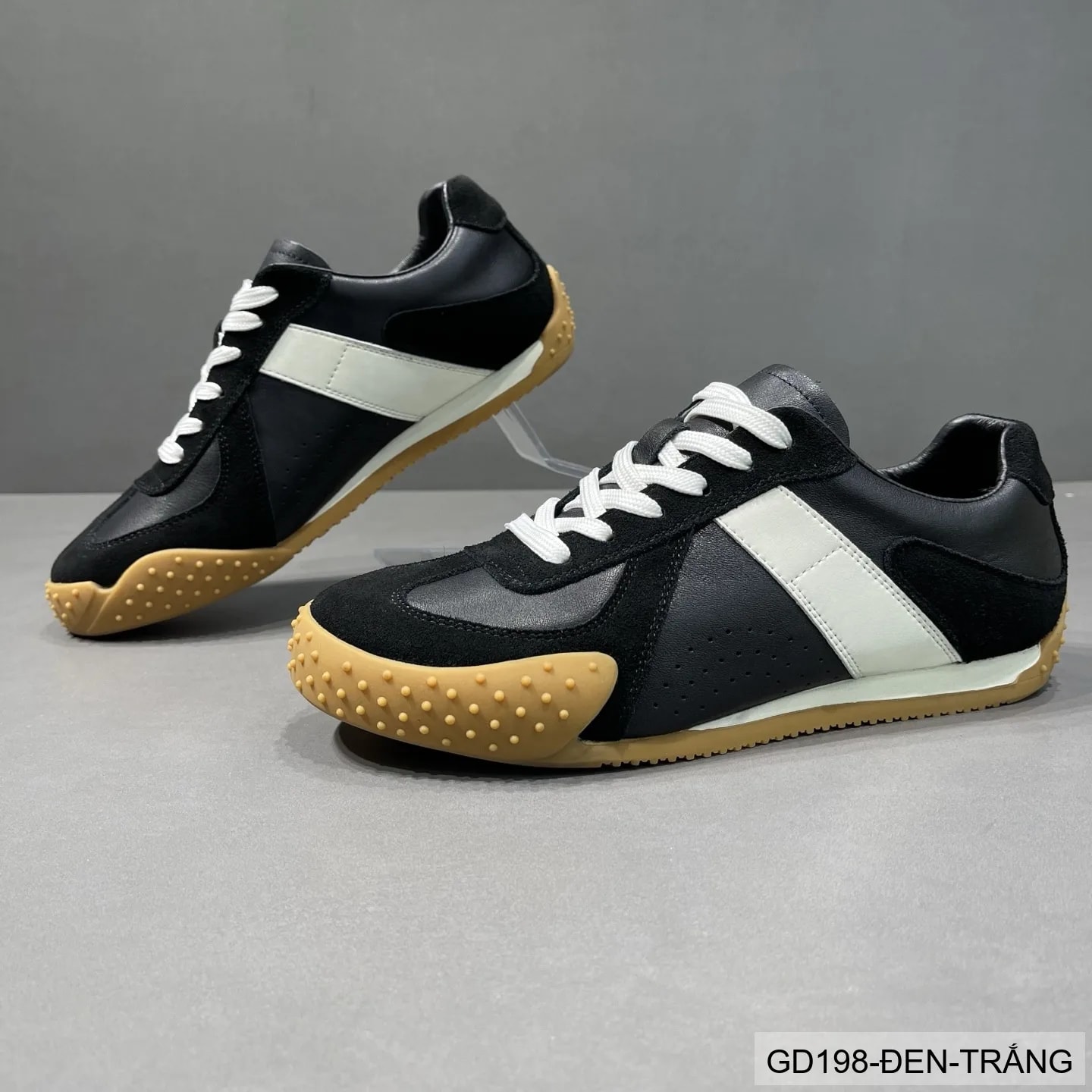 GD198 - Giày thể thao nam casual da bò cao cấp, phối màu thời thượng, đế cao su êm ái - ảnh 4
