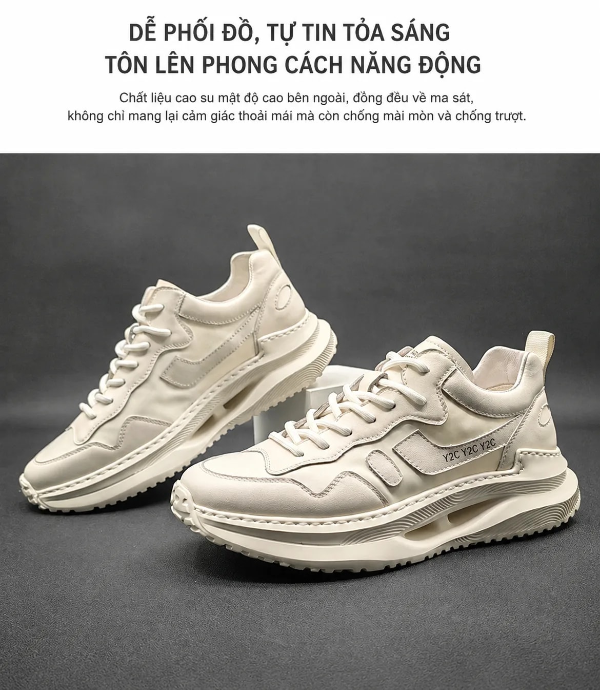 GD101 - Giày thể thao nam đế dày êm ái, thoáng khí, phong cách retro thời trang - ảnh 6