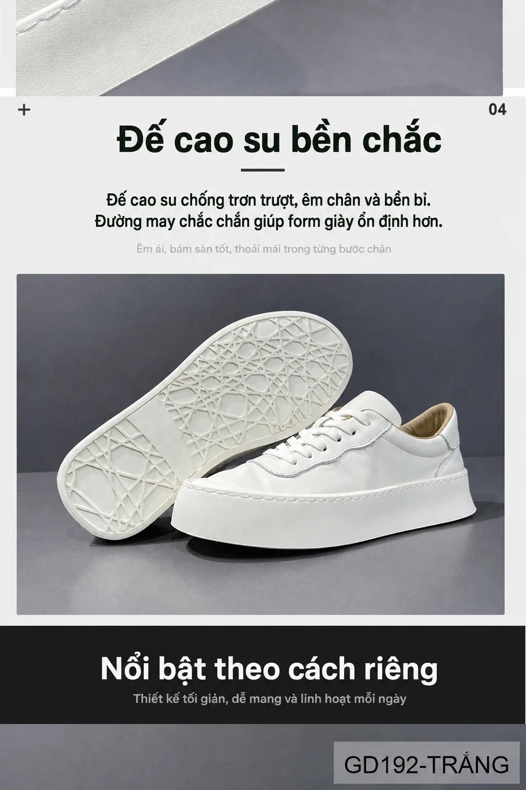 GD192 - Giày da nam đế dày thời trang phong cách châu Âu, phối màu trắng đen vàng - ảnh 4