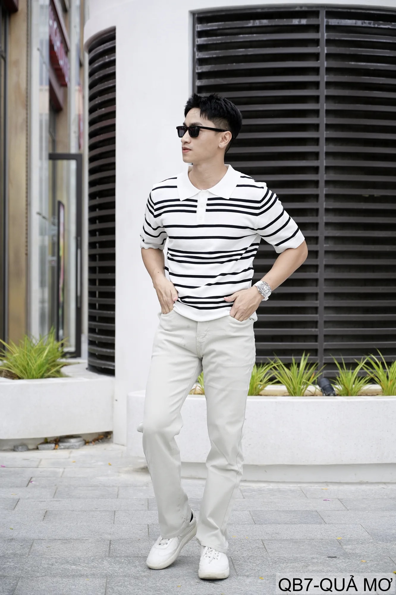 QB7 - Quần Jeans Ống Đứng Cạp Cao Màu Quả Mơ Dáng Suông Thời Thượng Cho Nam - ảnh 6