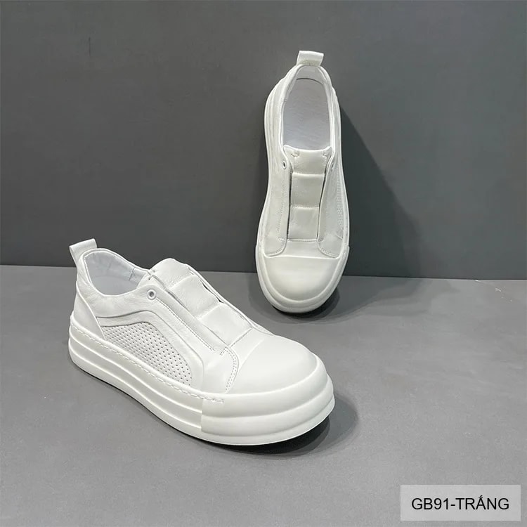 GB91 - Giày thể thao nam da thật khoét rỗng, đế trắng êm ái, phong cách châu Âu - ảnh 6