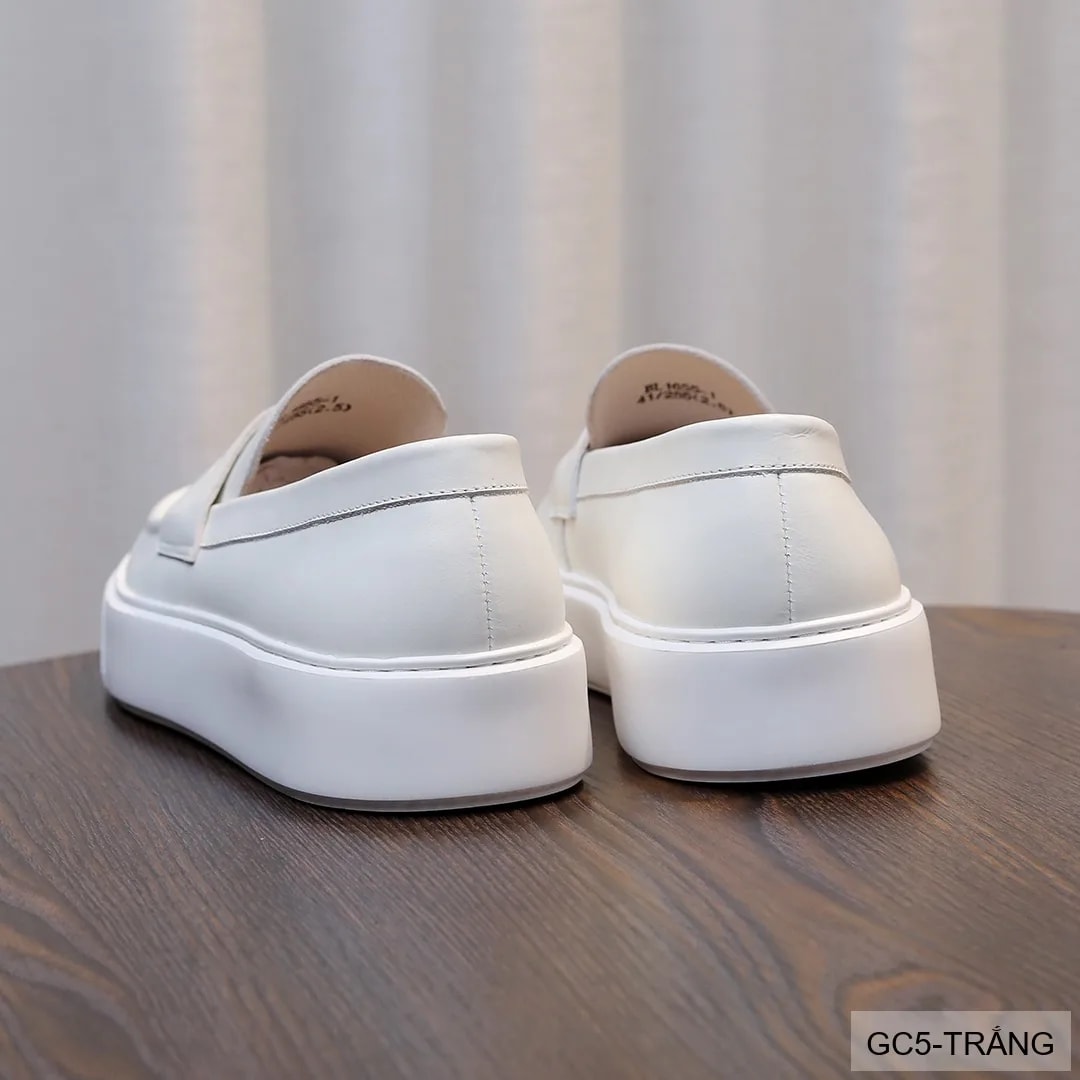 GC5 - Giày nam trắng đế dày kiểu loafer thời trang, chất da bò mềm êm - ảnh 12